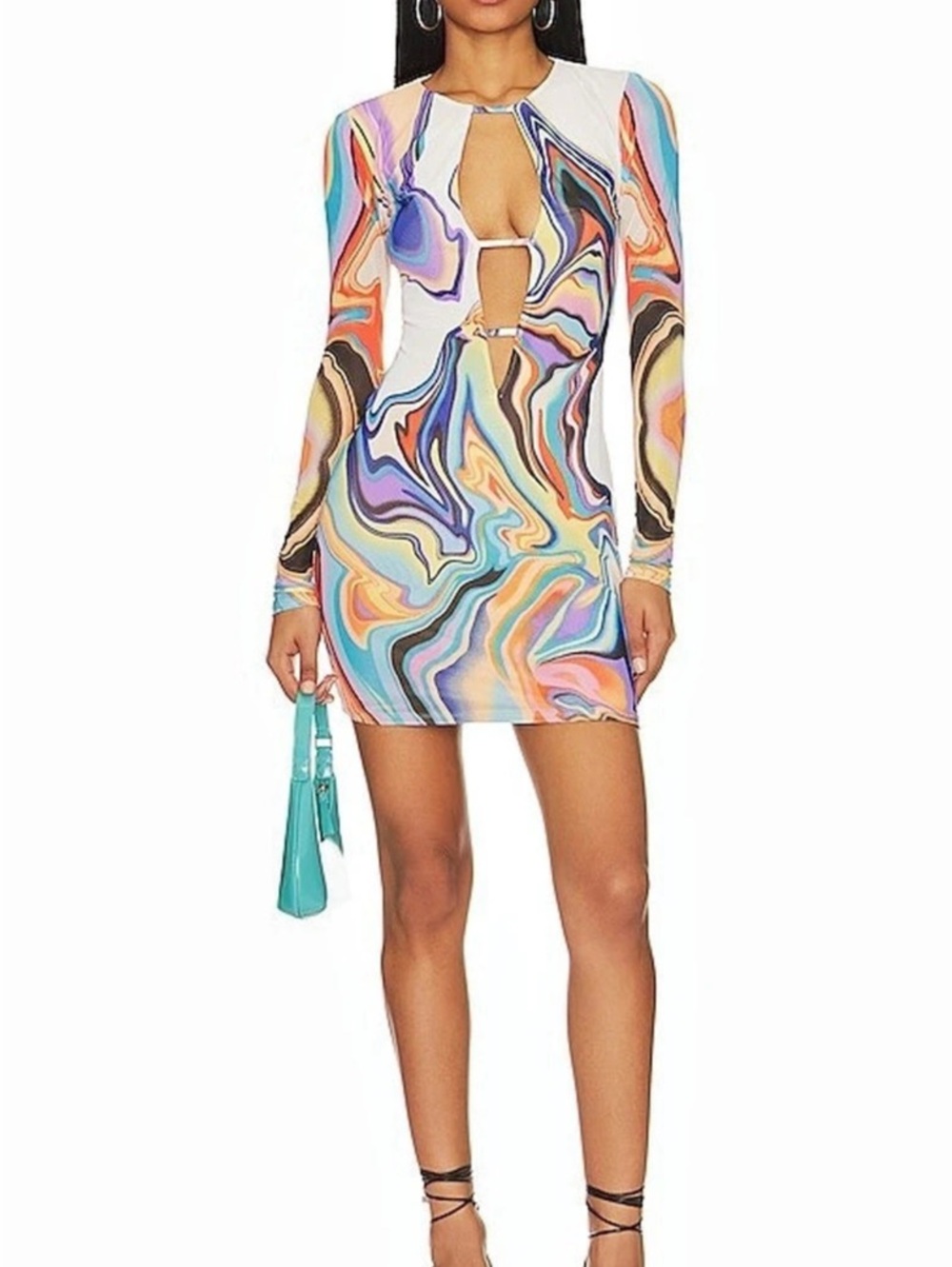 AFRM Posey Mini Dress in Spring Marble